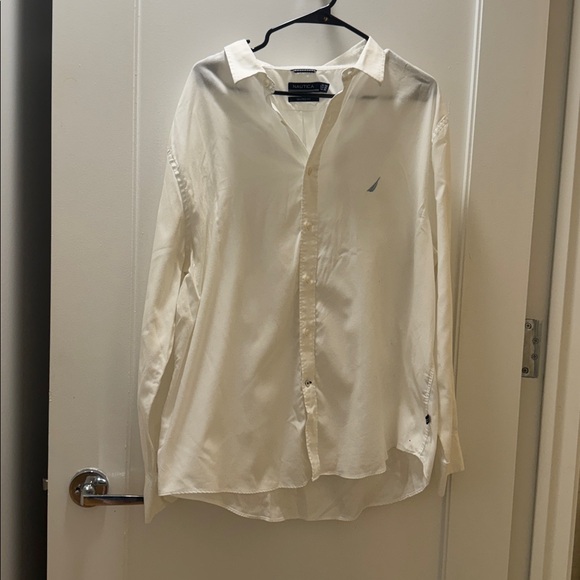 Nautica Men's Cream Button Down Shirt - Picture 1 of 3